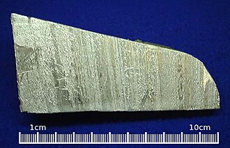 Aluminum specimen: silver and light gray metal