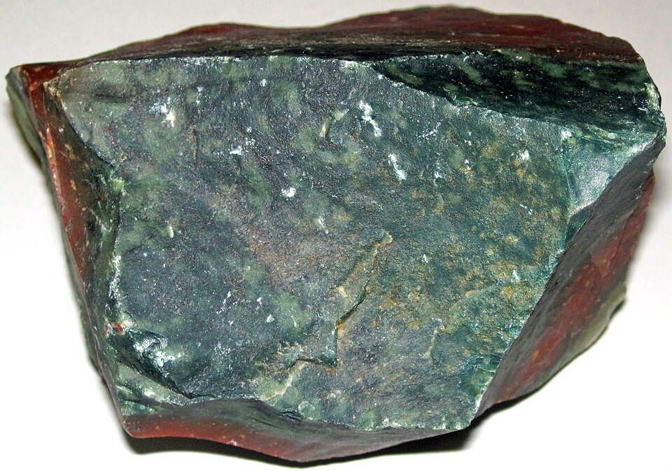 Bloodstone specimen Bloodstone specimen: dark green with red spots mineral