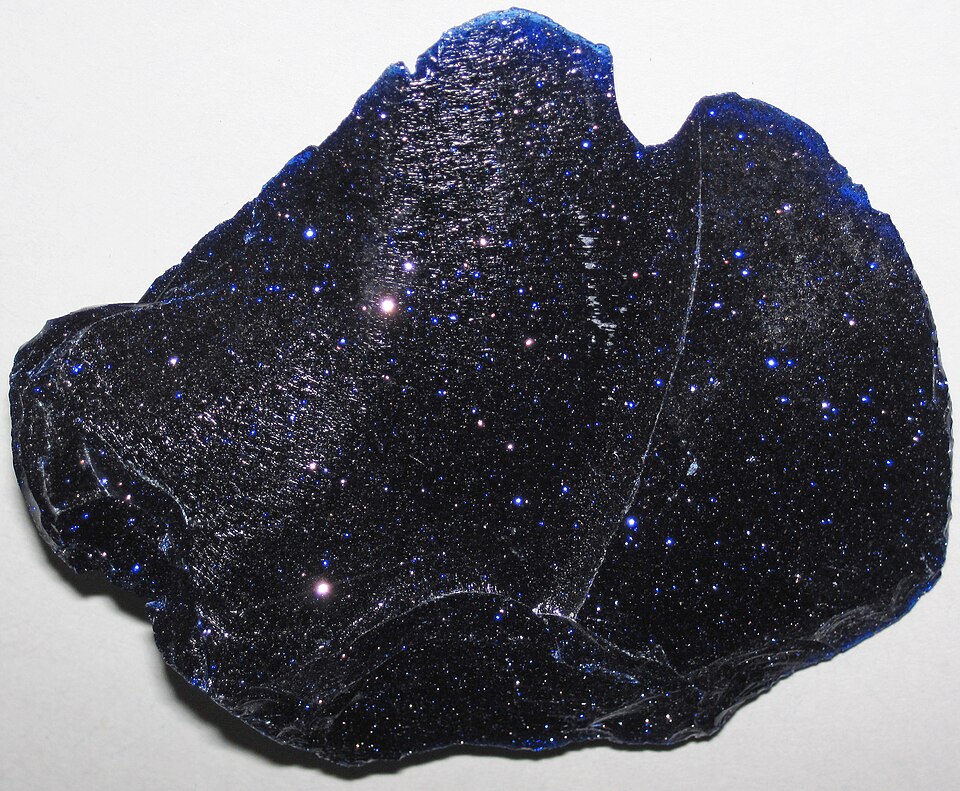 Blue Goldstone specimen Blue Goldstone specimen: dark blue and navy material