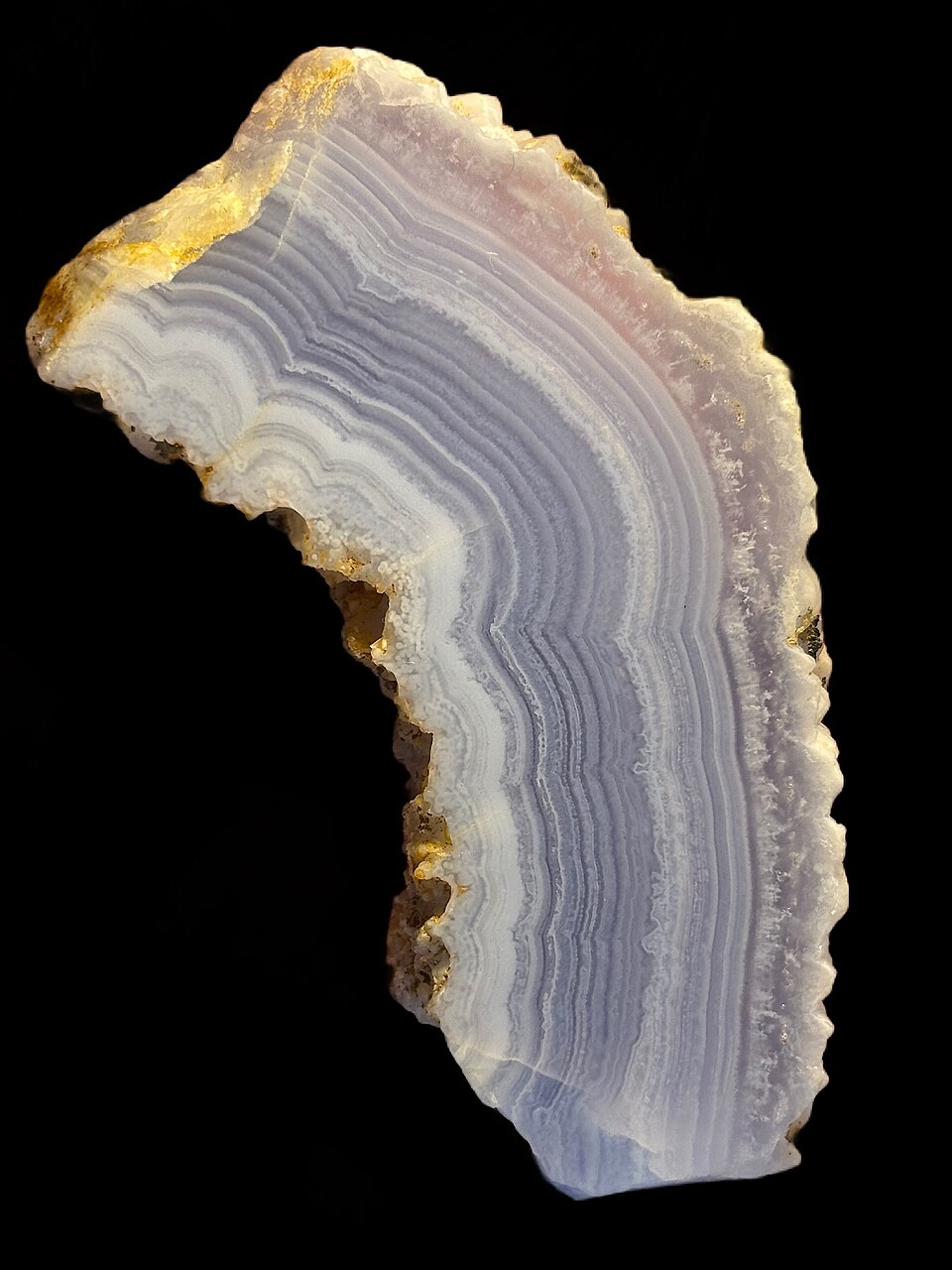Blue Lace Agate specimen Blue Lace Agate specimen: pale blue and white mineral