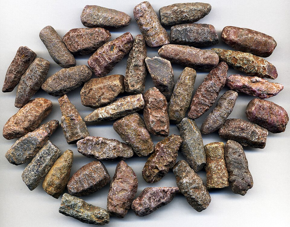 Corundum specimen Corundum specimen: red (ruby) and blue (sapphire) mineral