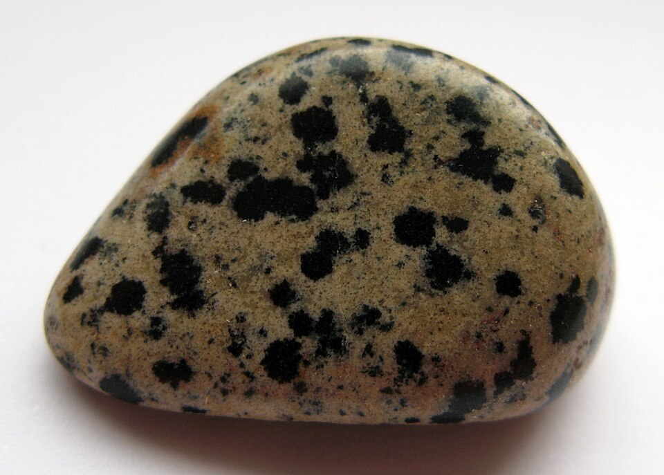 Dalmatian Jasper specimen Dalmatian Jasper specimen: cream and white mineral