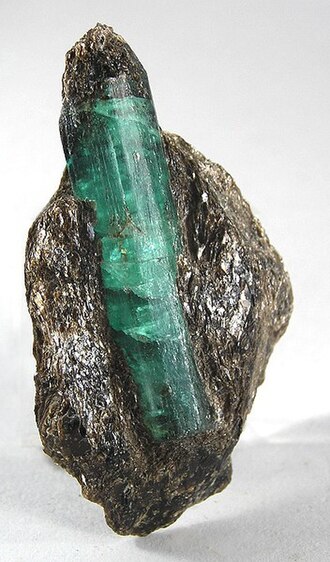Emerald specimen: green and bluish green gemstone