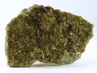 Epidote specimen: pistachio green and yellowish green mineral