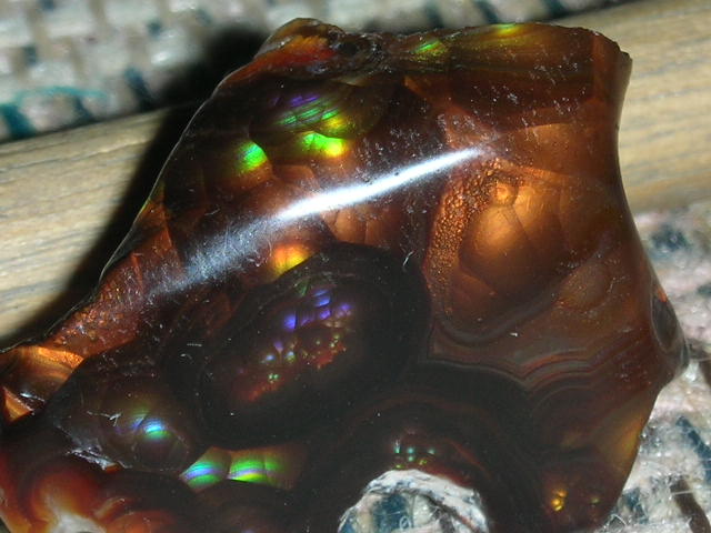 Fire Agate specimen Fire Agate specimen: brown and orange mineral
