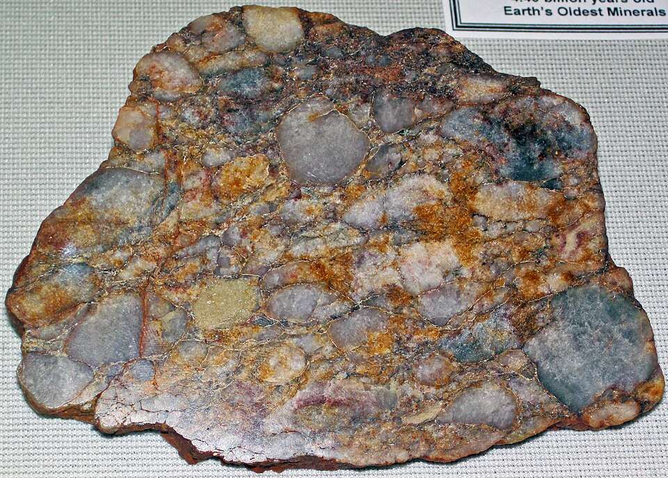 Metaconglomerate specimen Metaconglomerate specimen: gray and white metamorphic rock