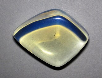 Opalite specimen: milky white and blue material