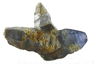 Sapphire specimen: blue and pink gemstone
