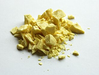 Sulfur specimen Sulfur specimen: yellow and bright yellow mineral (photo 2)