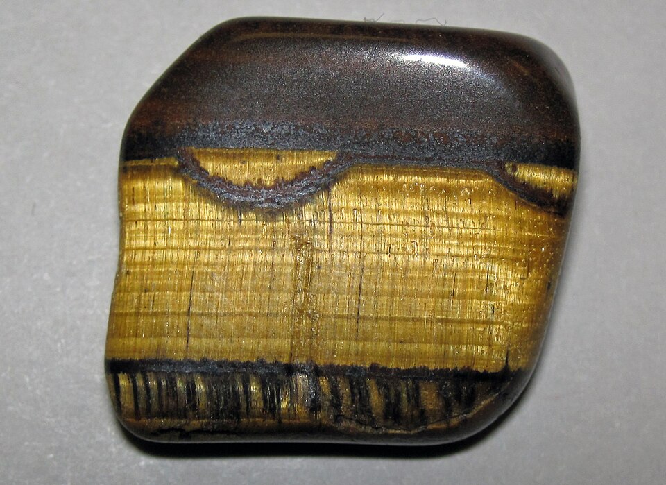 Tiger's Eye specimen Tiger's Eye specimen: golden brown and yellow mineral