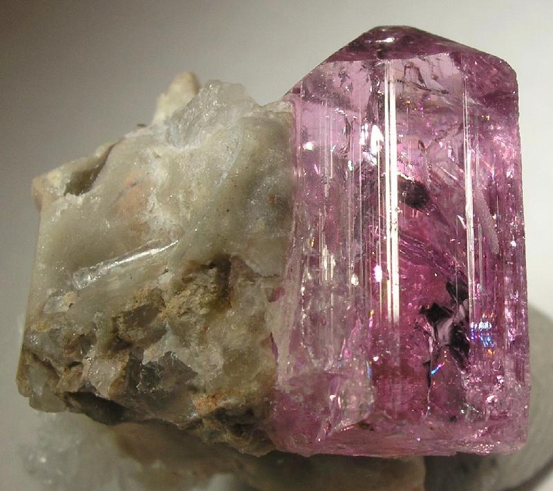 Topaz specimen: colorless and blue gemstone