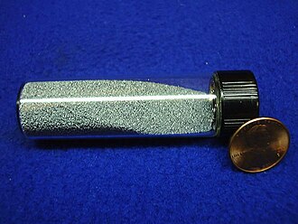 Tungsten specimen: dark gray and steel gray metal
