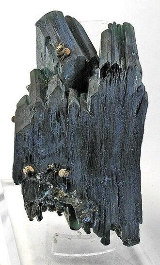 Vivianite specimen: blue and green mineral